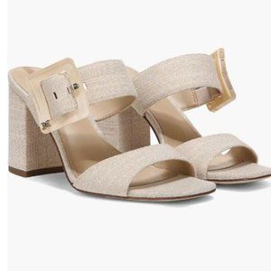 Sam Edelman Cream Block Heel Sandals